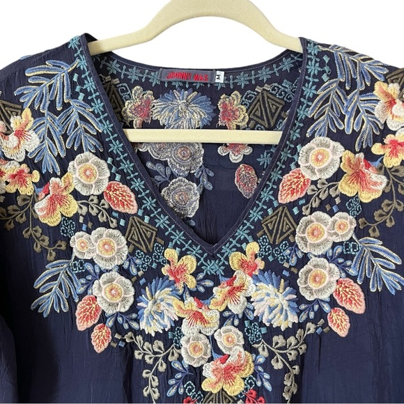 Johnny Was Flawed Gem Kalea Tunic Floral Navy Size Medium Top - Picture 4 of 10